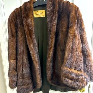 Real Vintage Brown Fur Cape